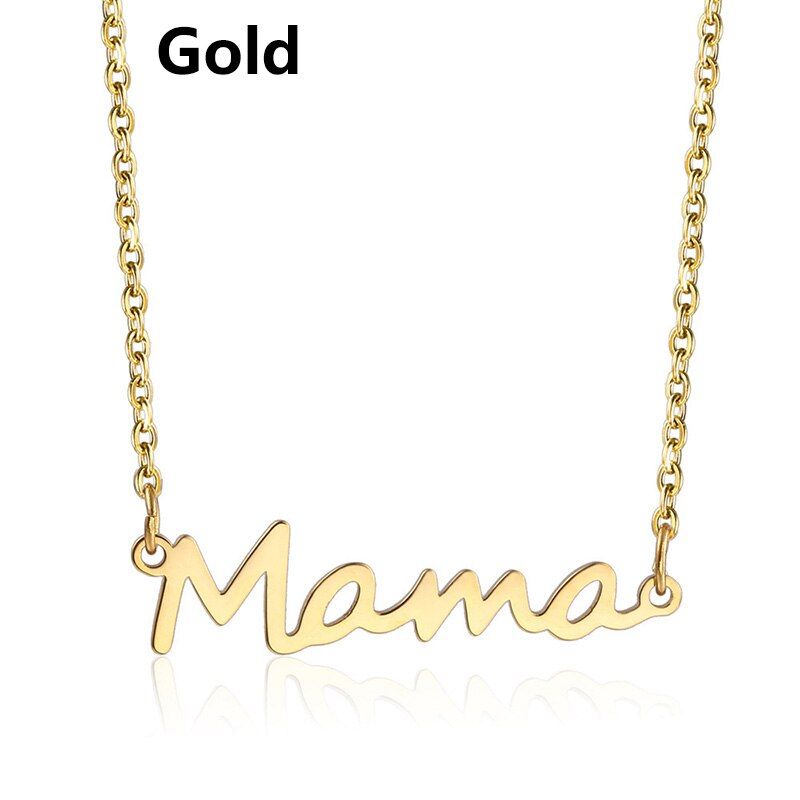 Mama letter Pendant necklace stainless steel Letter Lockbone Chain Necklace jewelry for Mother's Day mom birthday gift