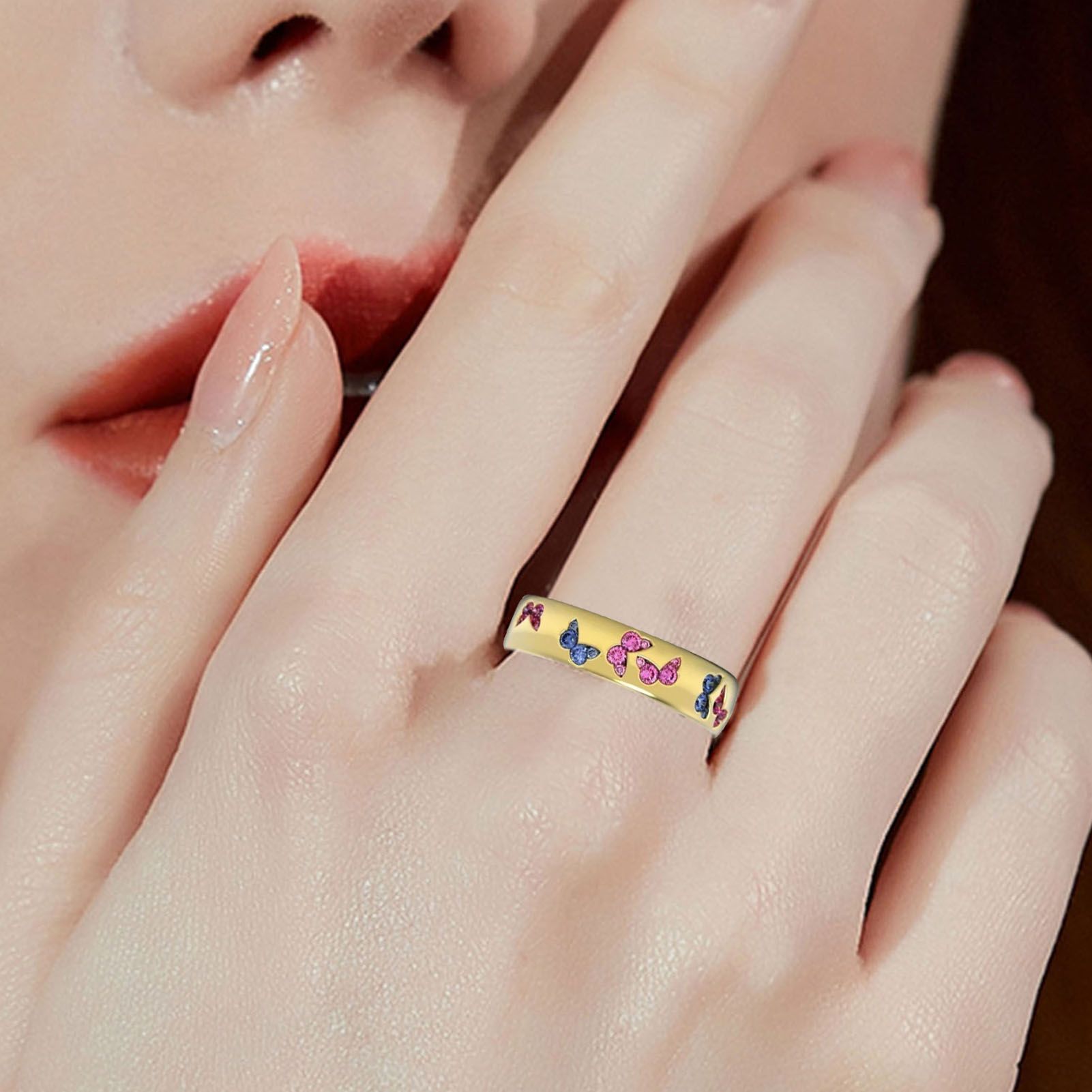 Circlet Round Exquisitexed Color Lady Finger Ring