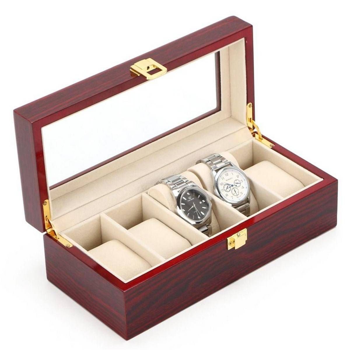 5 Slot Glossy Wooden Watch Box