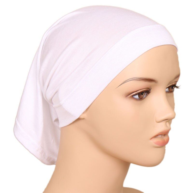 2020 New Fashion Muslim women head scarf turban bonnet solid color ready to wear arab headwrap inner hijabs cap turbante mujer