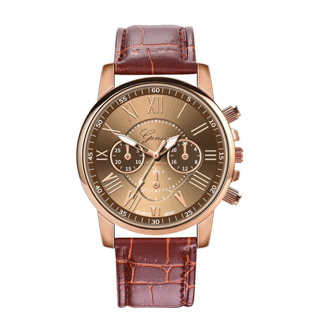 Black Leather LuxuryWatch Stainless Steel Quartz Geneva Casual Wrist Watch Business Watch Relogio Masculino Reloj Hombre D0806