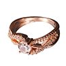Women Fashion Rhinestone Inlaid Hollow Finger Ring Jewelry Proposal Wedding Gift