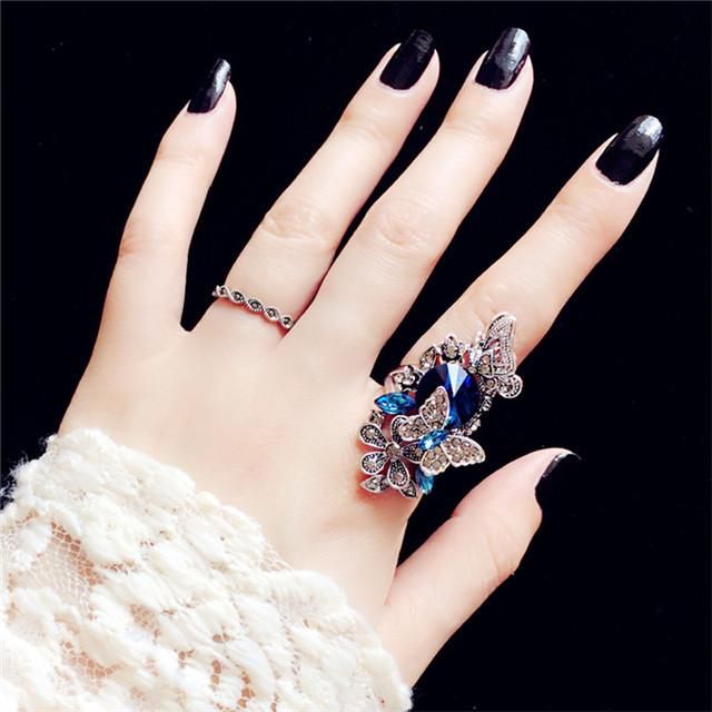 Blue Stone Finger Ring For Women