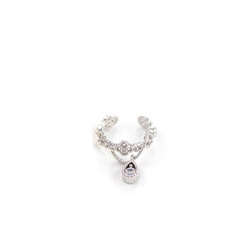 1Pair Korean Style Personality No Pierced Earrings Fashion Boutique Rhinestone Water Drop Ladies Zircon Stud Earrings