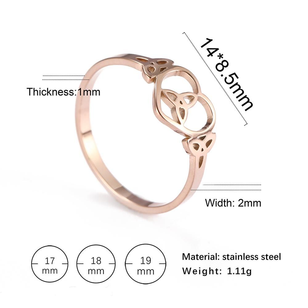 Teamer Viking Irish Celtics Knot Ring Trinity Stainless Steel Couple Rings Amulet Talisman Casual Jewelry Gift For Women Men
