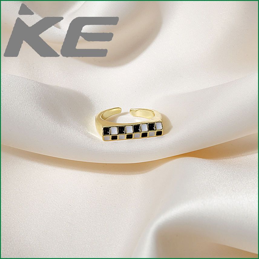Geometric checkerboard ring fashion girl small fresh ring jewelry for gilrs for women low price