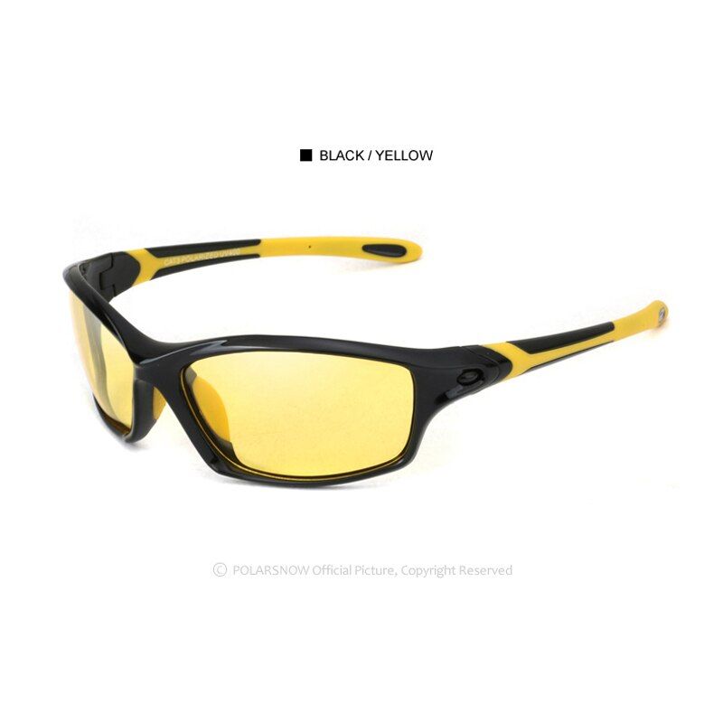 POLARSNOW Night Vision Glasses Polarized Lens TR90+Rubber Goggles Safe Night Driving Eyewear Top Quality Men Oculos P8633Y
