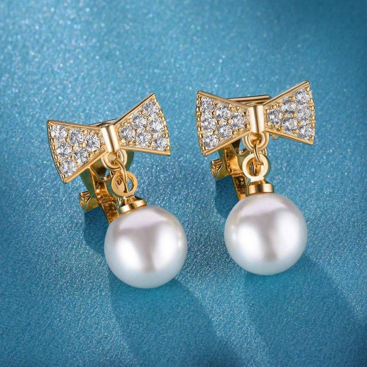 Rhinestone Inlaid Ear Clips Women Earrings