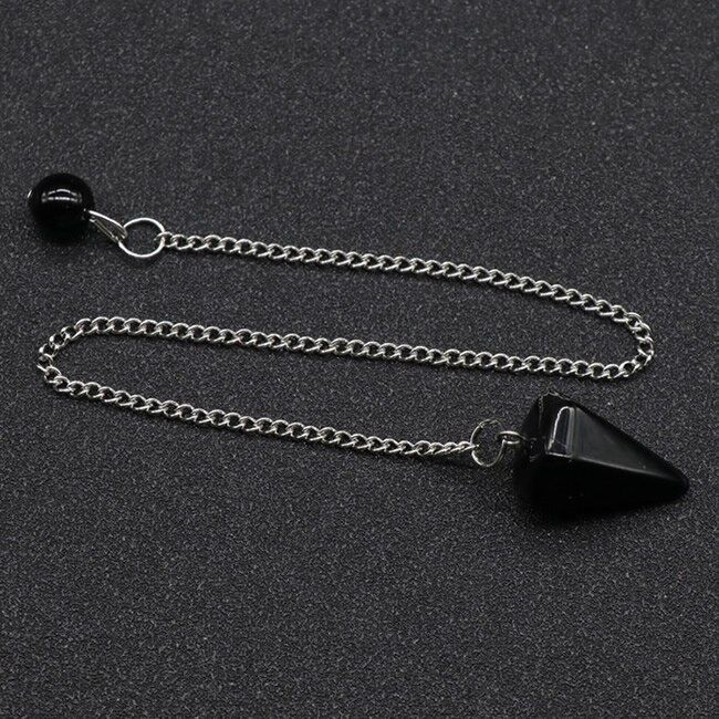 Retro Natural Quartz Agates Pendant Turquoises Tiger Eye Reiki Healing Cone Crystal Pendant Pendulum Amulet Men Women Divination