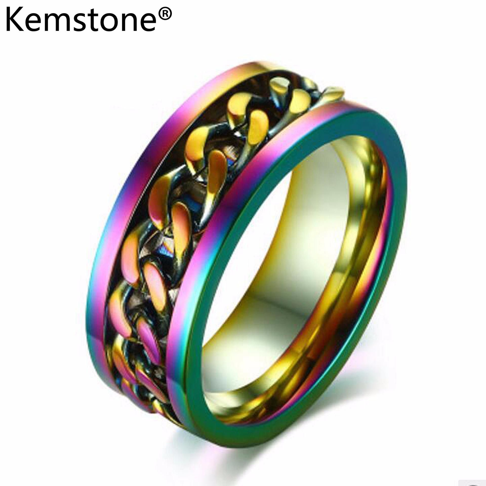 Creative Rotating Titanium Steel Chain Rings For Men