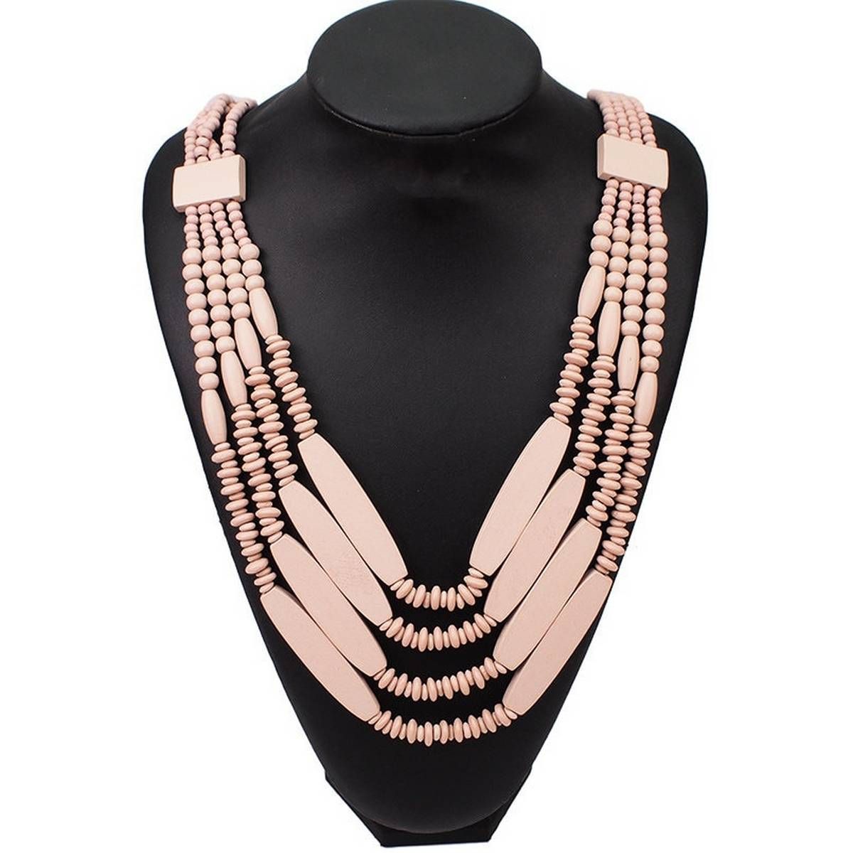 MANILAI Bohemian Wood Bead Long Necklaces For Women Handmade Multilayer Beaded Statement Necklace Fahion Jewelry 2019