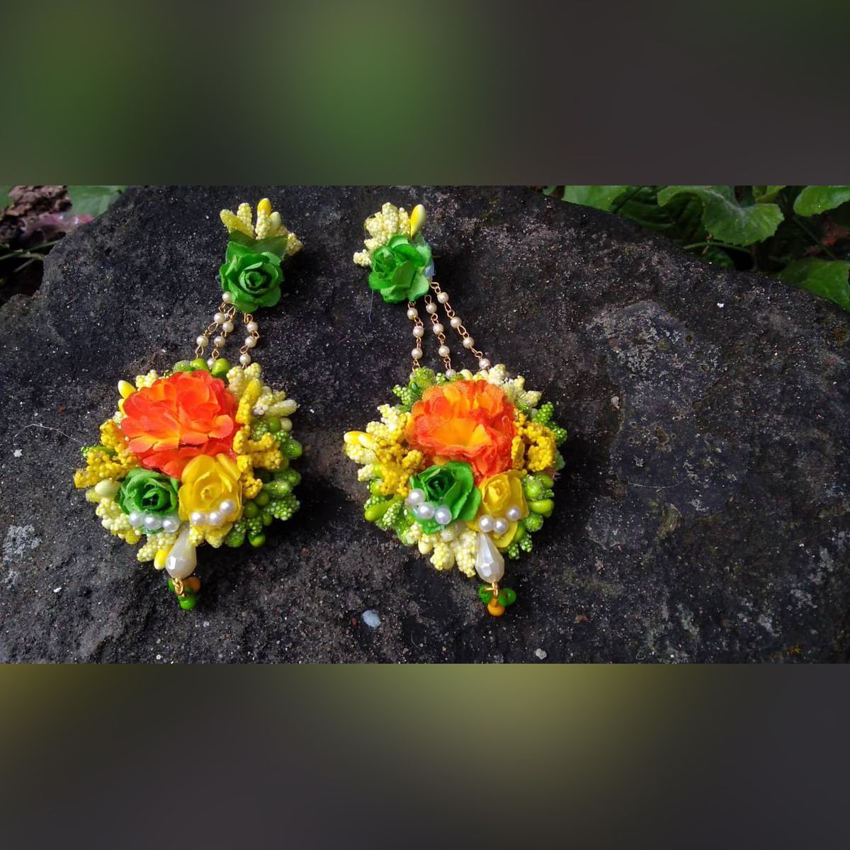 Artificial Flower Jewellery Long Earrings Bridal/Holud/Boishakh Fashion For Women