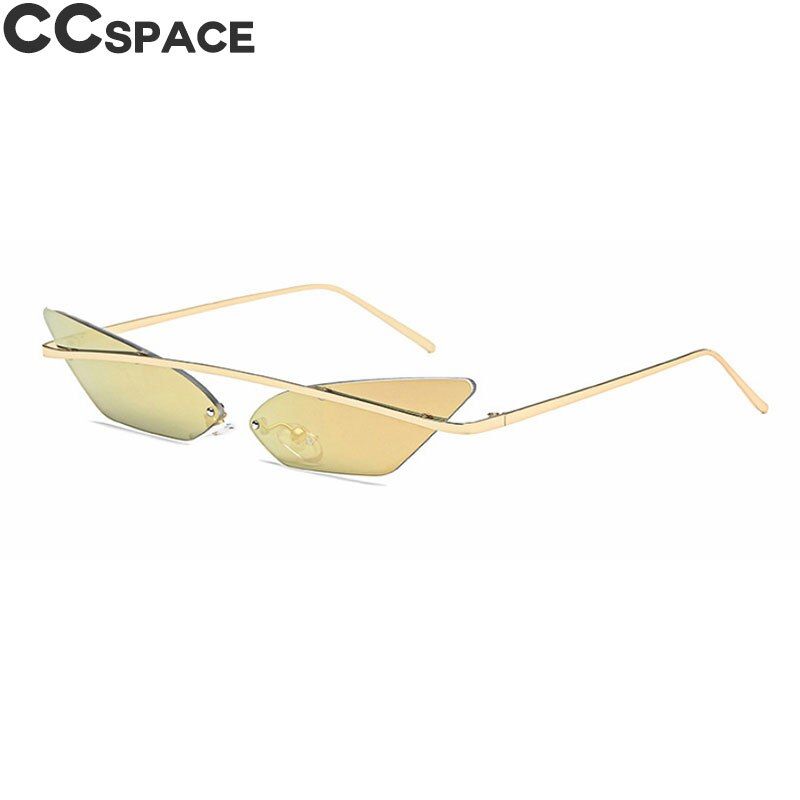 pink mirror47606 Small Cat Eye Sunglasses Women 2018 Fashion Shades UV400 Single Beam Rimless Vintage Brand Glasses Oculos