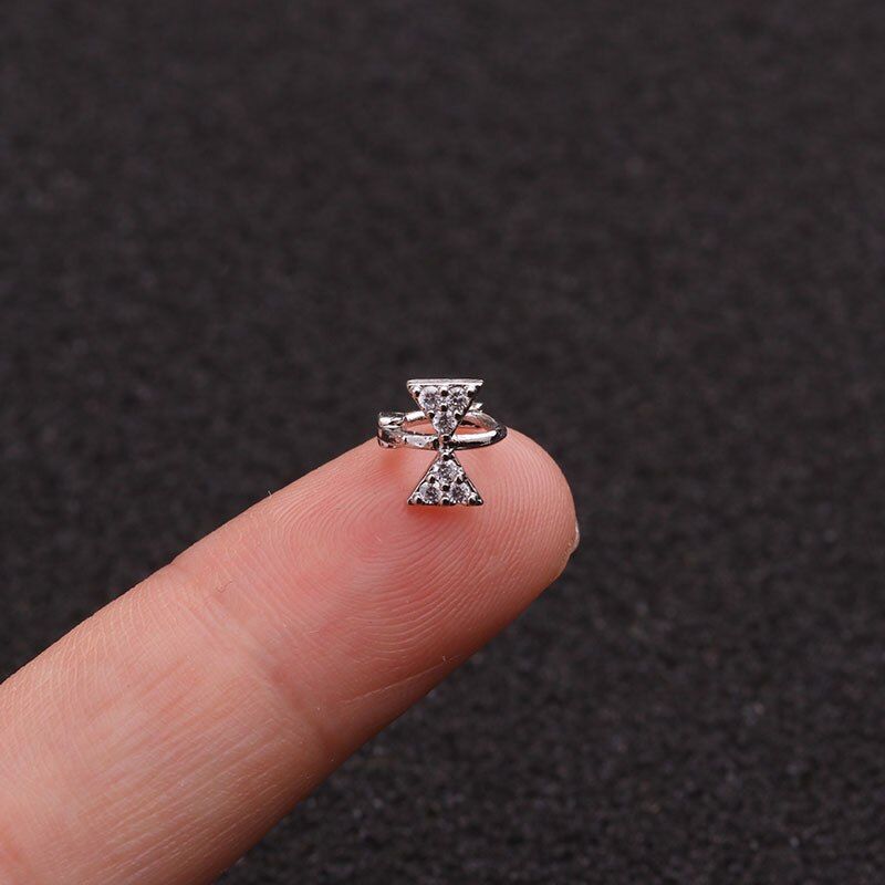 1pc 5mm Fashion CZ Hoop Nose Ring Daith Snug Piercing Tragus Helix Ear Cartilage Earring Surgical Steel Body Piercing Jewelry