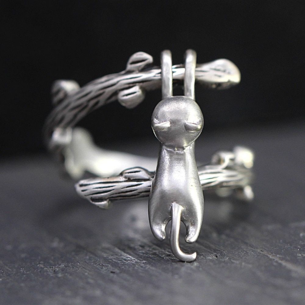 Vintage Cat Rings For Women Wedding Party Jewelry Finger Ring Handmade  jz411