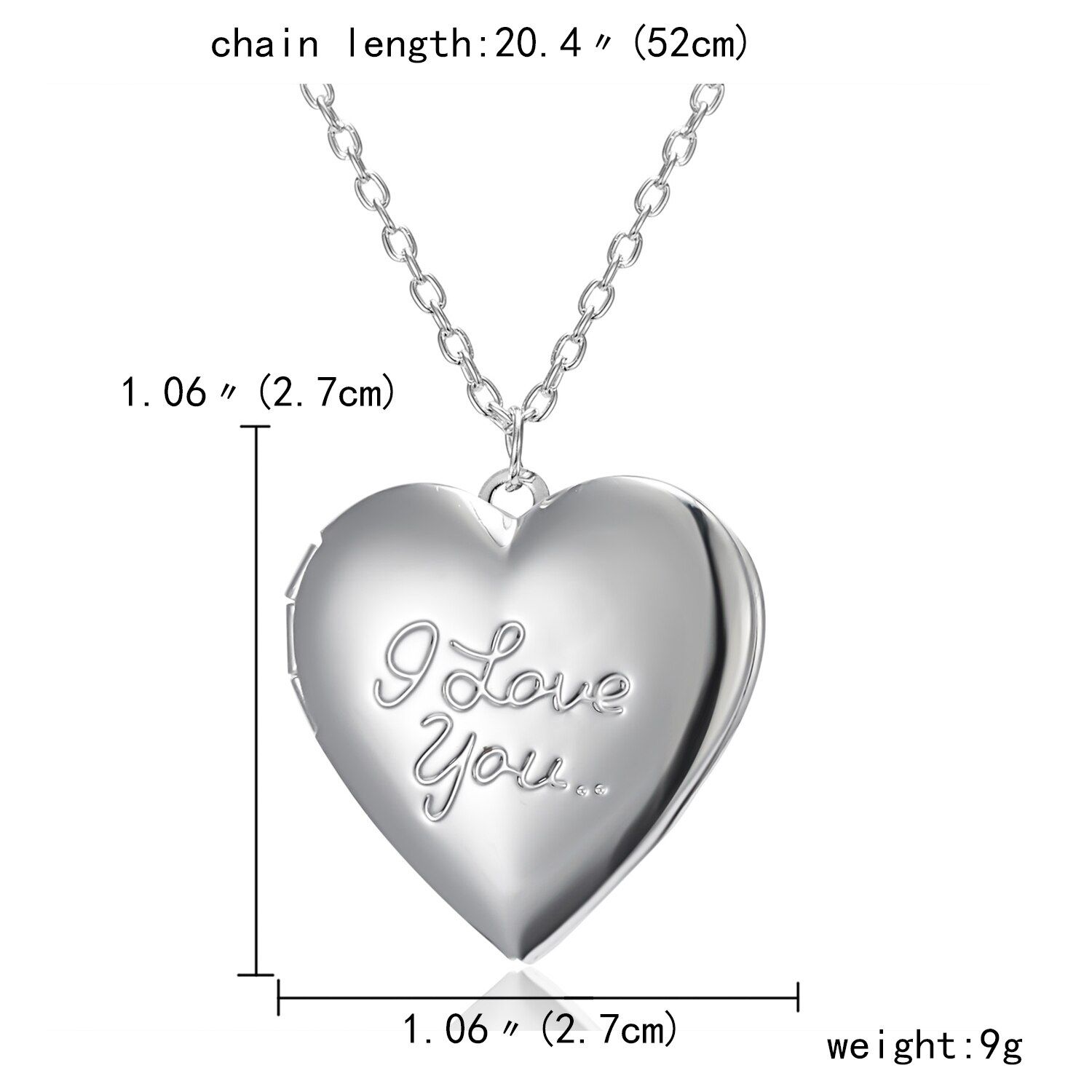 Family Lover Photo Necklace I Love You Love Can Open Photo Frame Photo Box Carved Photo Pendant Necklace Jewelry