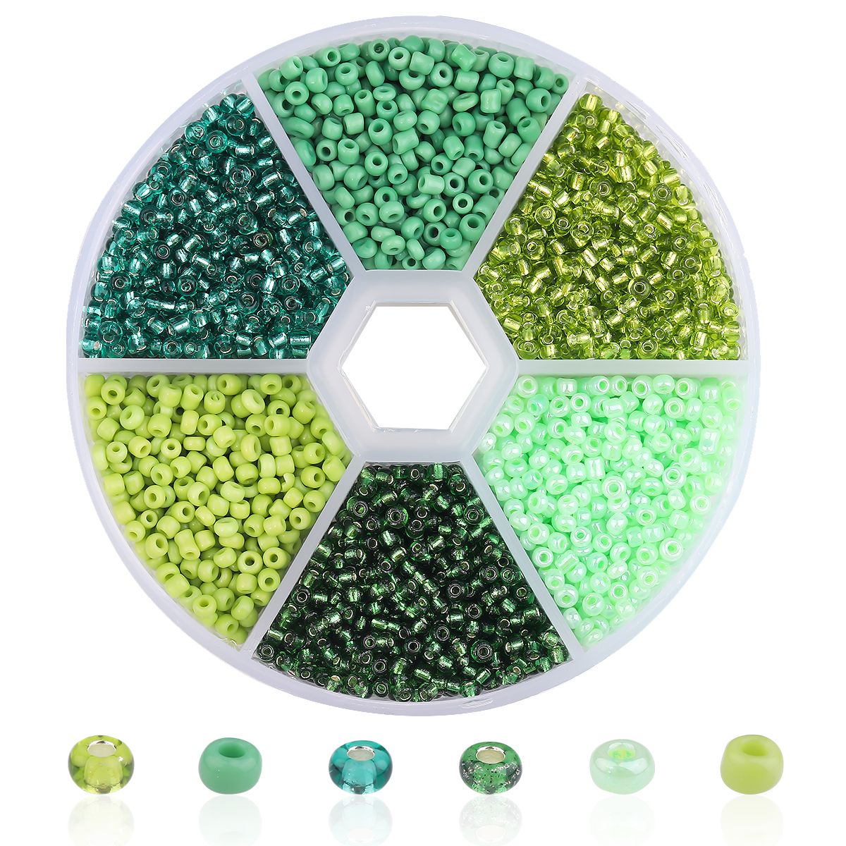 3900Pcs Glass Beads 2mm Spacer Beads Mixed Color Bead for Jewelry Making
