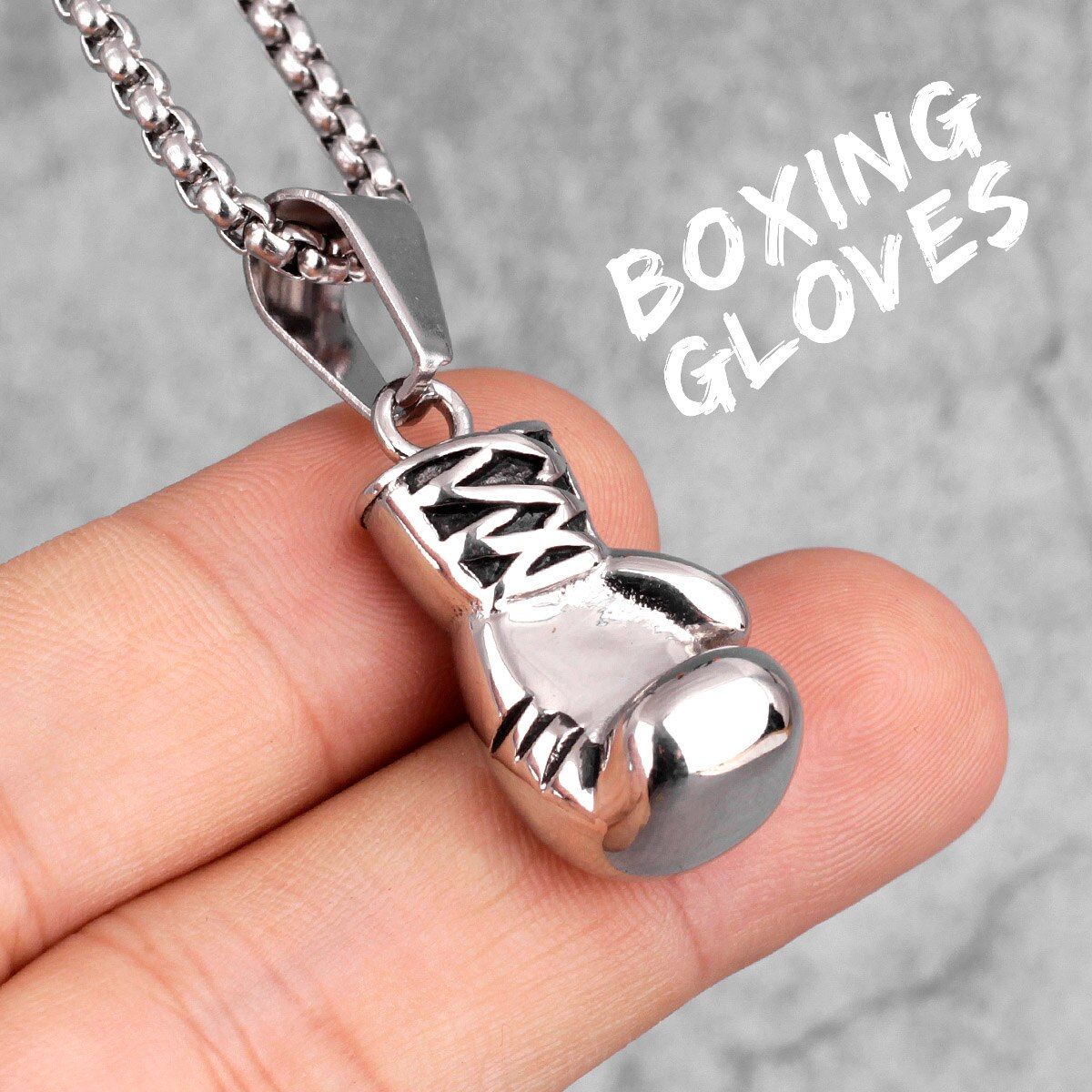 Gold Black Boxing Gloves Boxer Men Necklaces Pendants Chain for Boyfriend Male Stainless Steel Jewelry Creativity Gift Wholesale(null)