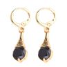 Retro Round Faux Topaz Pendant Women Leverbk Earrings Valentine Day Gift