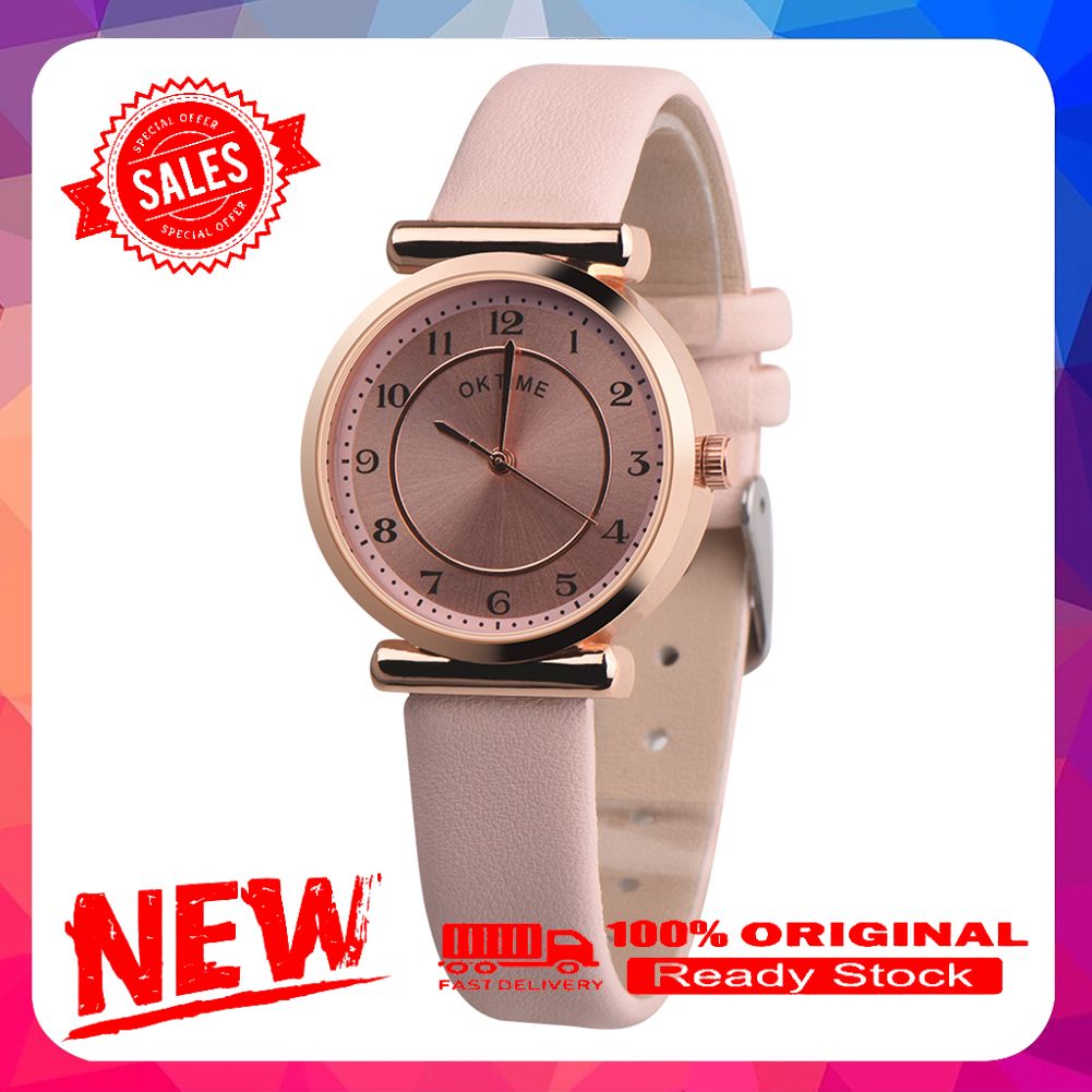 Vist Fox Fashion Women Faux Leather/Alloy Slim Band Analog Quartz Lady Wrist Watch