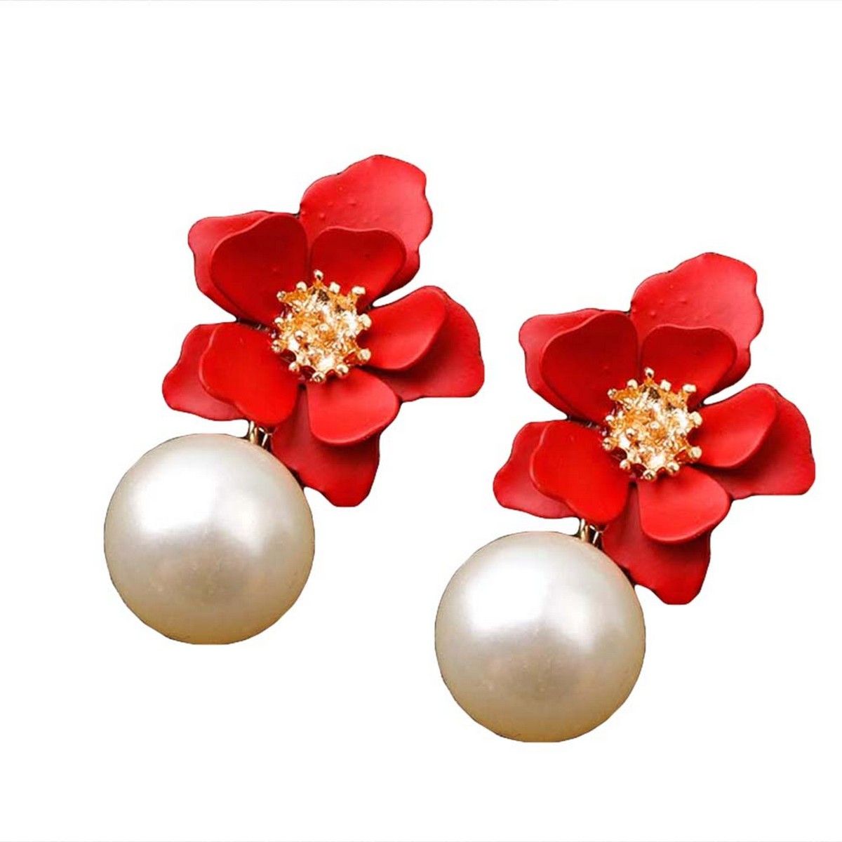 Women Resin Flower Earrings Summer Jewelry