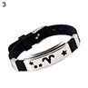 Men's Horoscope Stainless Steel Silicone Wristband Bangle Clasp Cuff Brelet