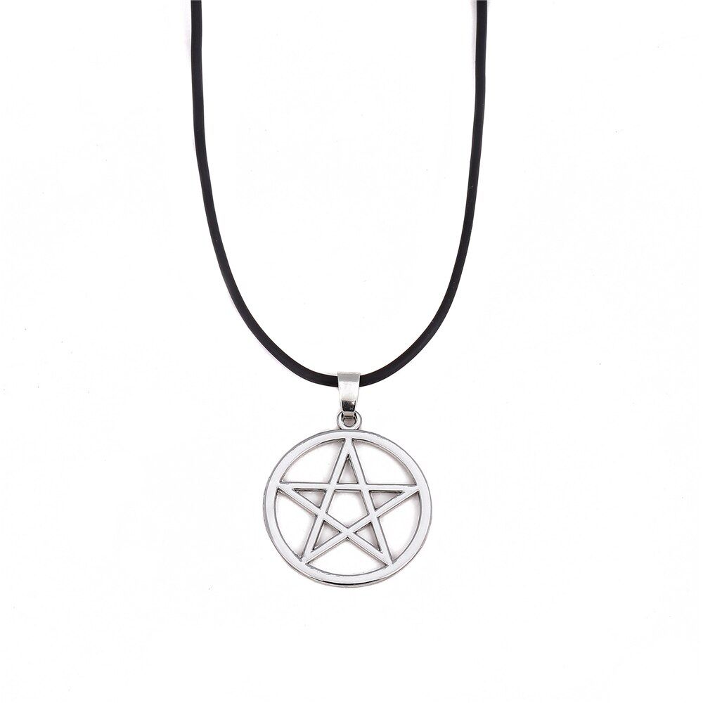 Triple Moon Goddess Wicca Witchcraft Pentagram Necklace Charms Moon Pentagram Pendant Jewelry Metal Alloy Jewelry