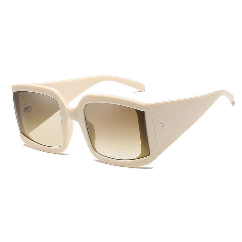 C5 Brown-BrownUnisex Square Sunglasses Women Big Frame Fashion Retro Mirror Sun Glasses Man Brand Travel driving Glosses De Soleil Femme O334