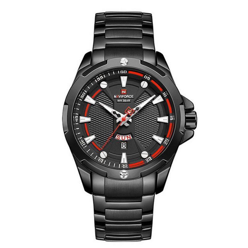NAVIFORCE 9161 Mens Watch Waterproof Quartz Watch Business Calendar Steel Band Mens Watch