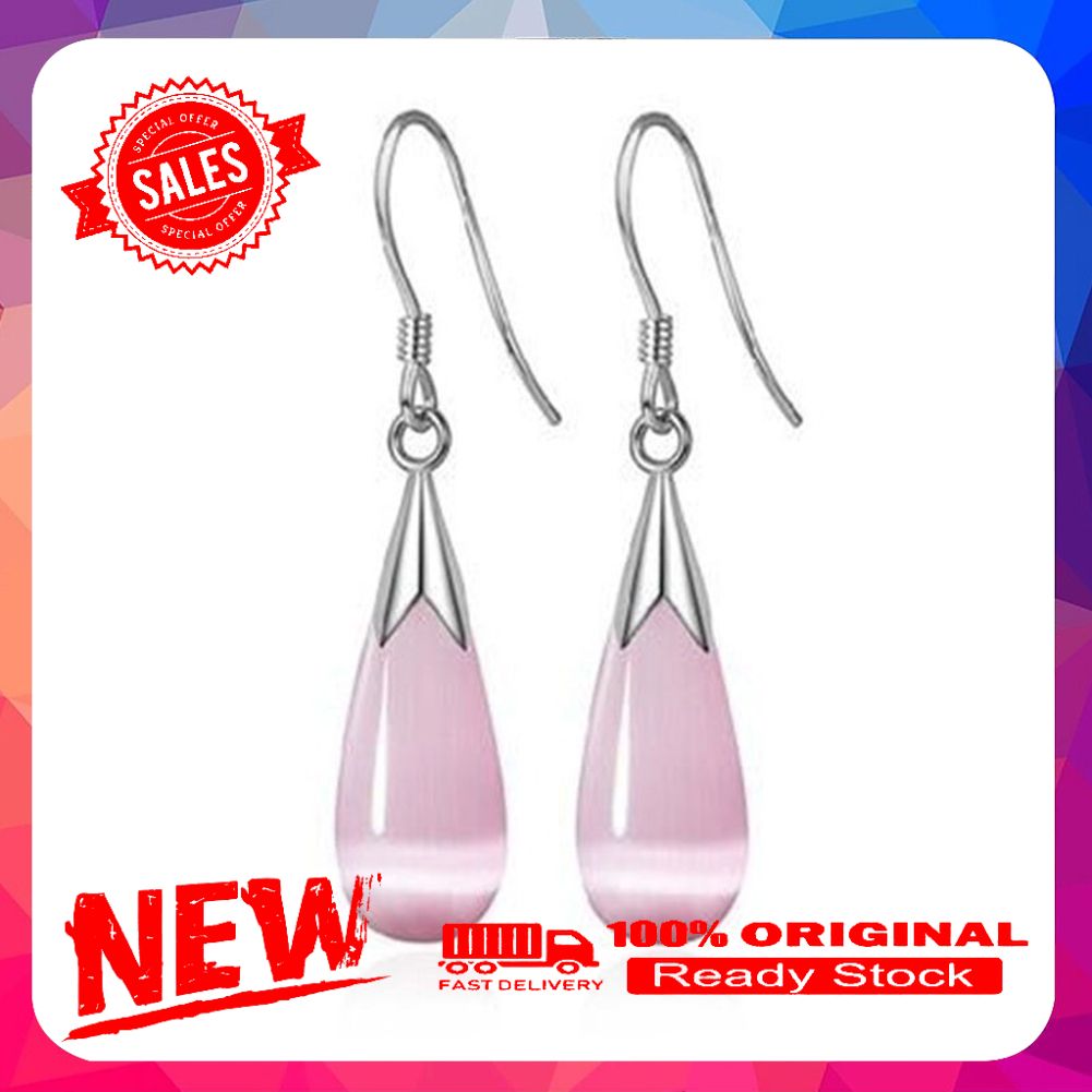 Fashion Opal Waterdrop Hook Earrings Flower Leaf Earring Jewelry for Women Gift