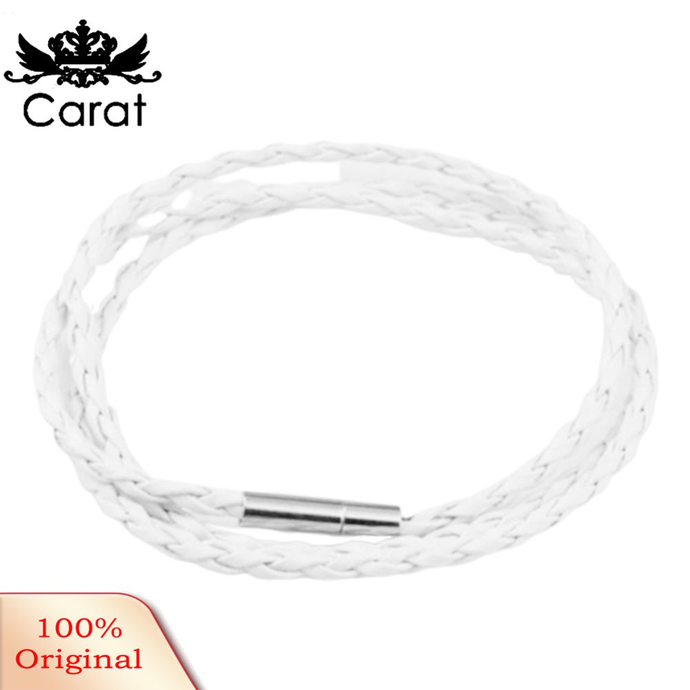 Fashion Unisex Braided Leather Rope Magnetic Buckle Bracelet Wristband Jewelry