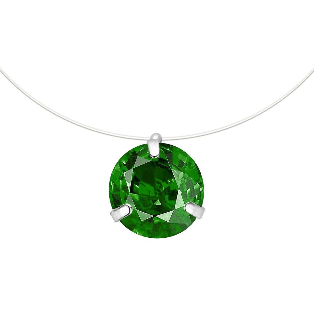 UMODE Colorful Zircon CZ Necklace Invisible Transparent Fishing Line Simple Pendant Chain Necklace for Women Jewelry UN0362A