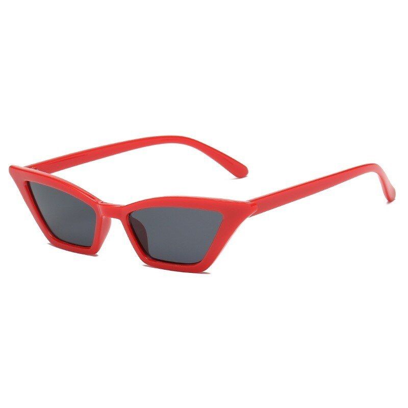 red grayVintage Sunglasses Women Luxury Cat Eye Brand Designer Sun Glasses Ladies Small Red Black Eyewear UV400