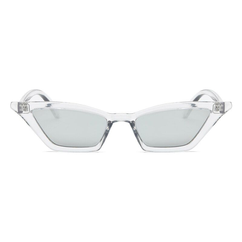 Clear Silver2020 Cat Eye Sunglasses Women Luxury Brand Designer Vintage Transparent Sun Glasses Female Retro Red Black Eyewear Shades
