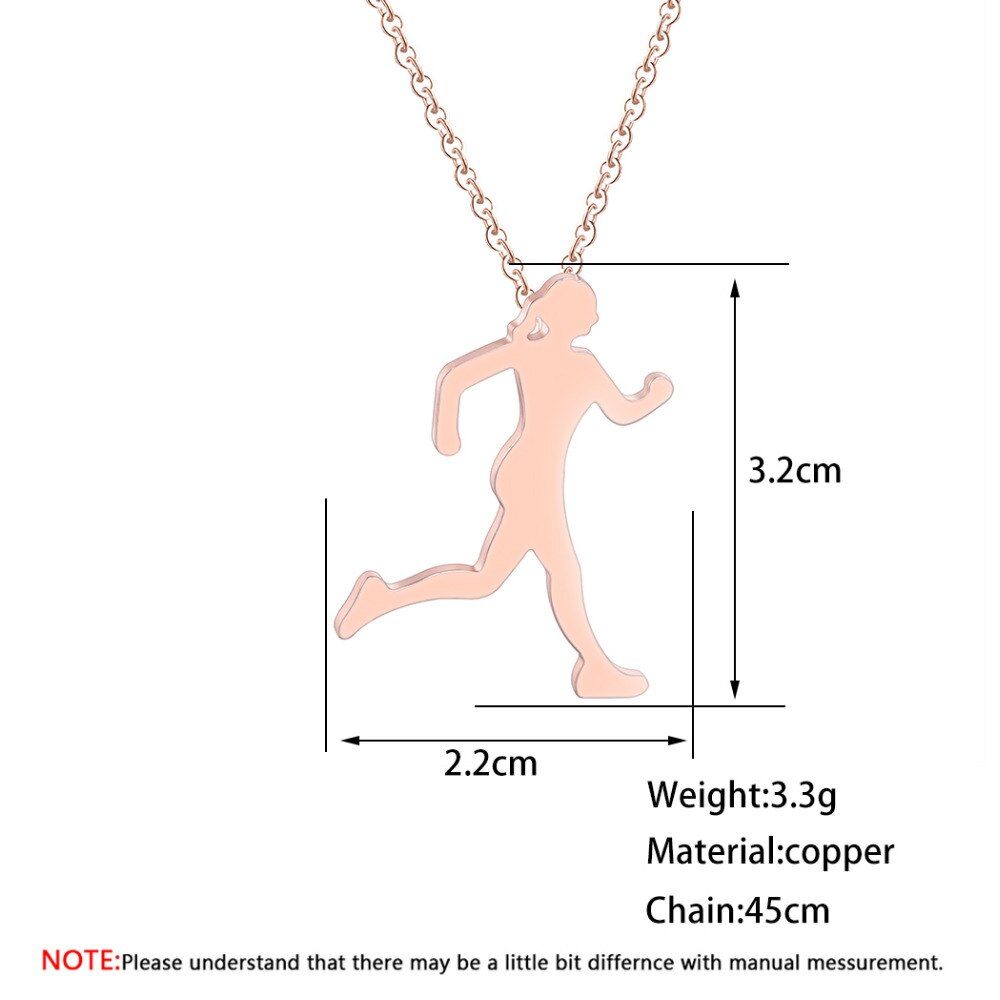 QIAMNI Trendy Running Women Pendant Necklace Sport Runner Necklace Muscle Bodybuilding for Women Gym Jewelry Birthday Gift Charm