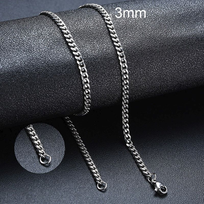 Steel Mens Necklace Charm Curb Cuban Link Chains Necklaces Man Hip Hop Punk Jewelry Rock Wholesale Male Accessories