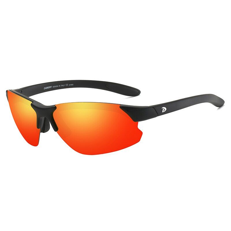 07 Black RedDUBERY Photochromic Sunglasses Men Polarized Driving Mirror Sun glasses for men fashion rimless square sunglasses Summer UV400