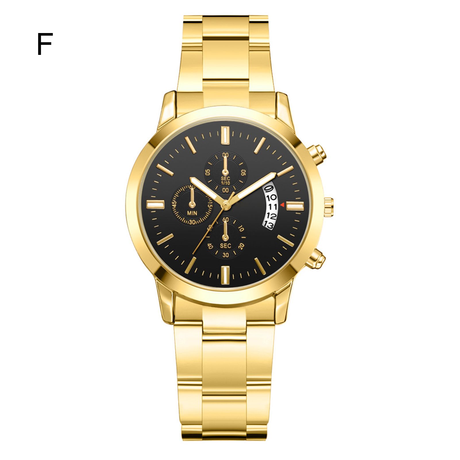 Simple Casual Men Business Steel Strap Bule Date Quartz  Wrist Watch