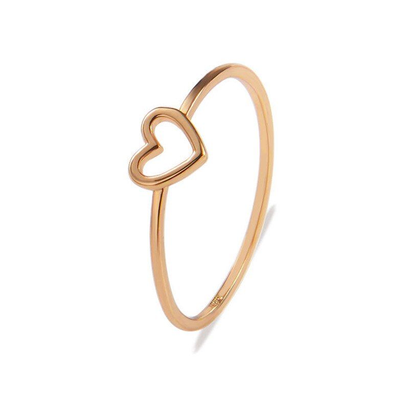 Ahmed 2018 New Fashion Simple Heart Love Finger Rings for Women Gold Silver Color Wedding Engagement Midi Rings Jewelry Gift