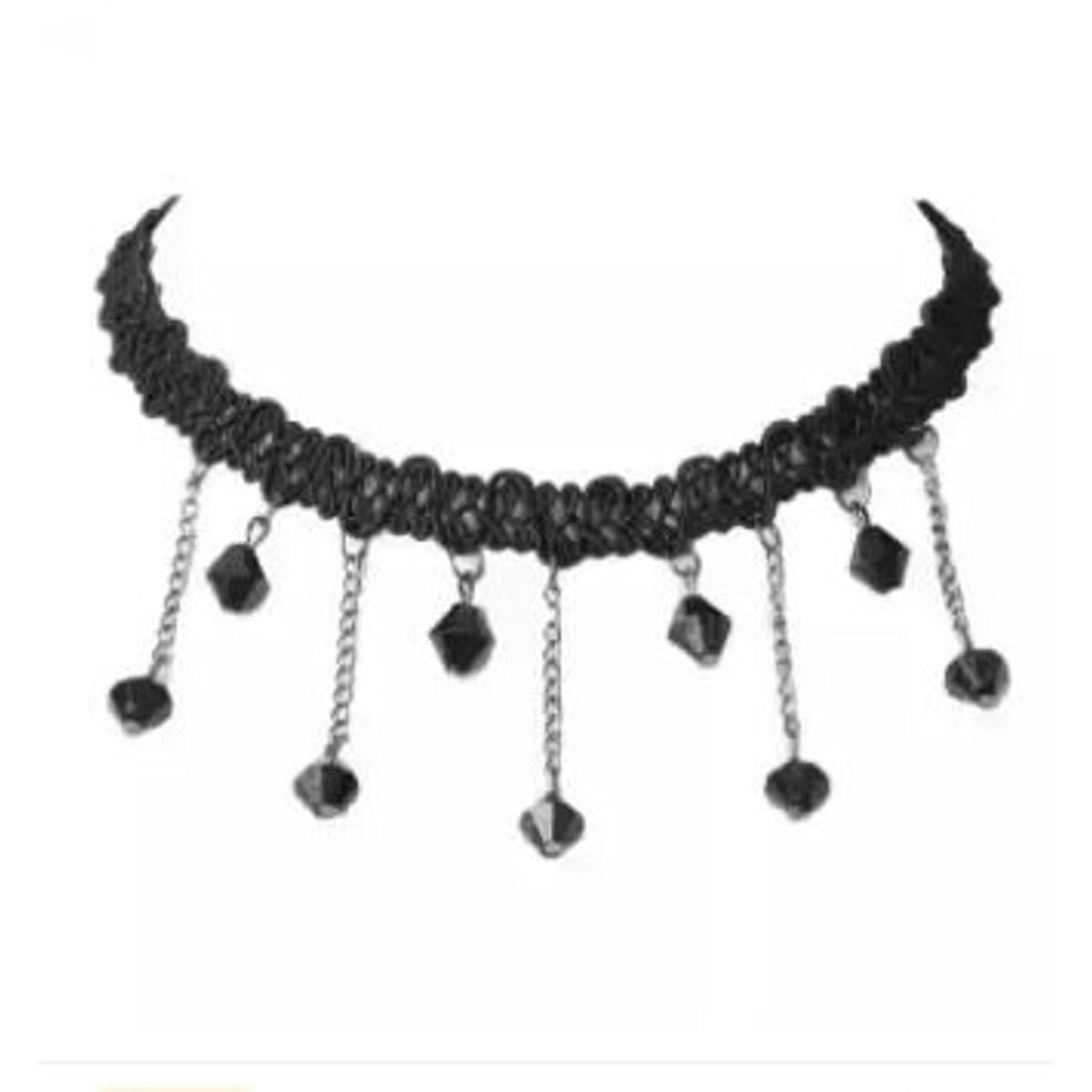 Black Flower Rhinestone Choker Necklace for Women Simple Stylish - Fashion velvet choker Jewelry Accessories Lace hand-knit necklace