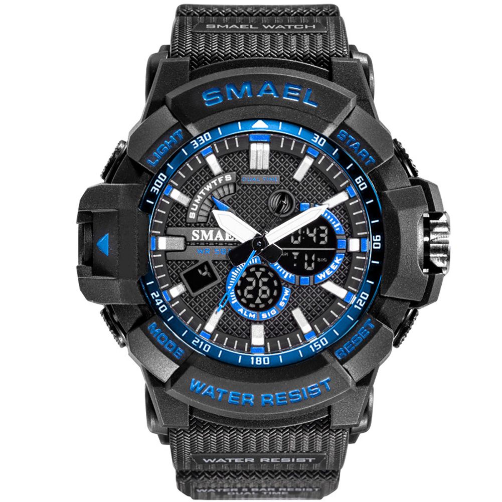 SMAEL 1809 Men Sport Waterproof Quartz Electronic Pointer Digital Wrist Watch