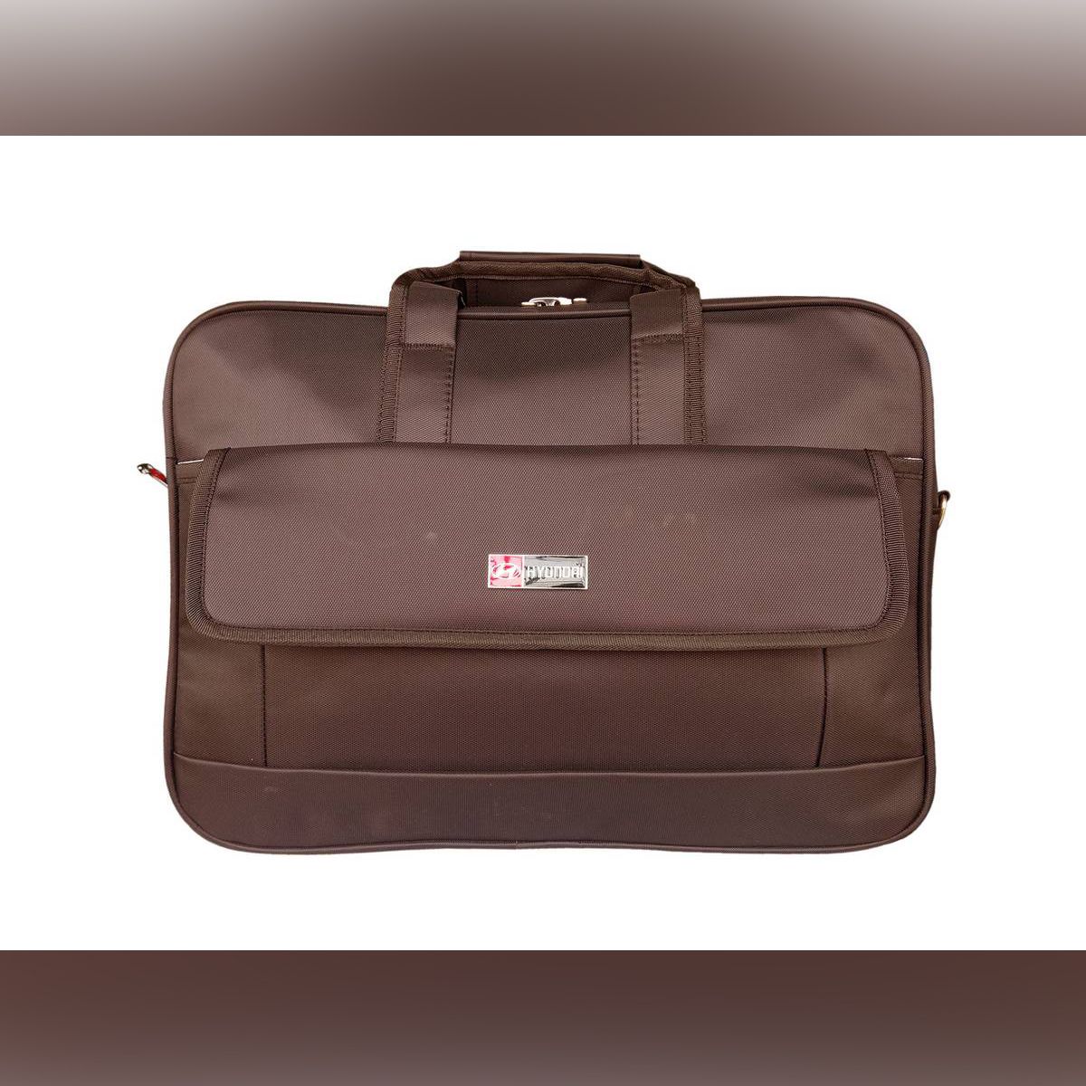 QF1011, 100% export standard, chocolate color, official backpack for men (16.5"x6"x12.5"). Uses all Chinese material, 3 years warranty, waterproof, quality guaranty Inshallah