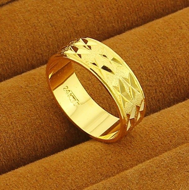 Arrival!! Fashion 24K GP Gold Color Mens&Women Jewelry Ring Yellow Gold Golden Finger Ring  YHDR014