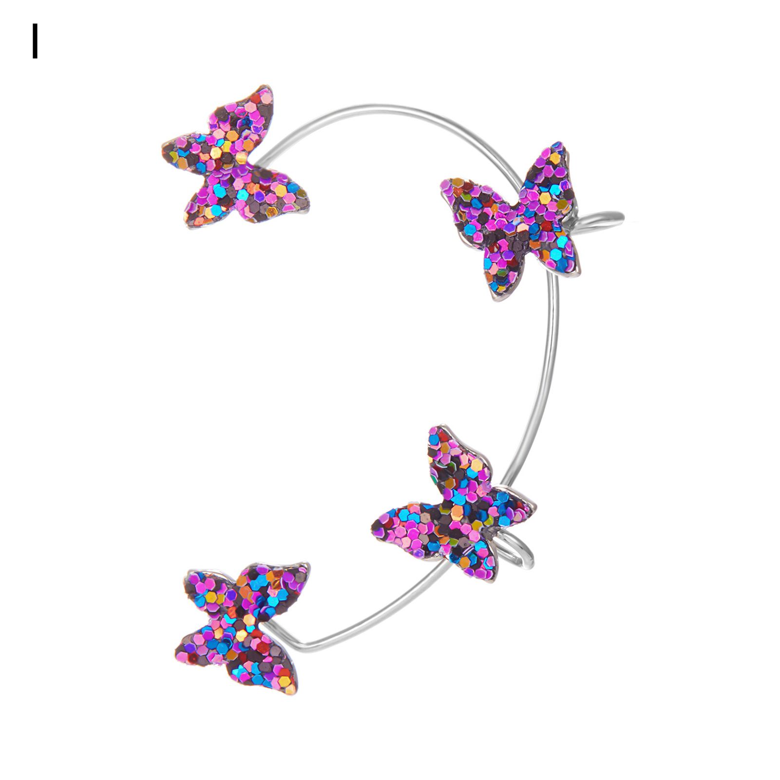1Pc No Piercing Romantic Ear Cuff Gift Sequin Butterflies Women Wrap Earring Party Jewelry