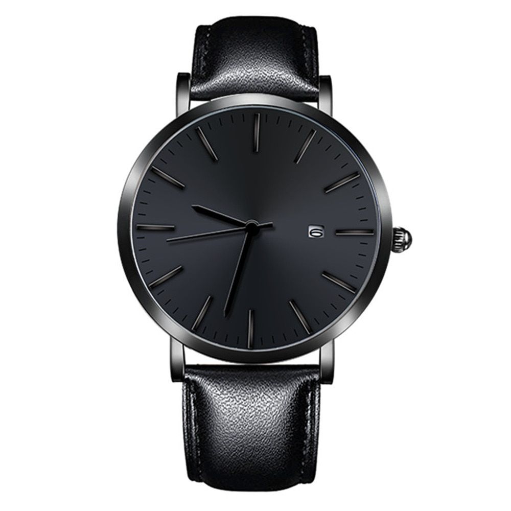 Men's Watch Fashion Men Date Case Alloy Leather Analog Quartz Sport Watch men watches top luxury brand Relogio Masculino