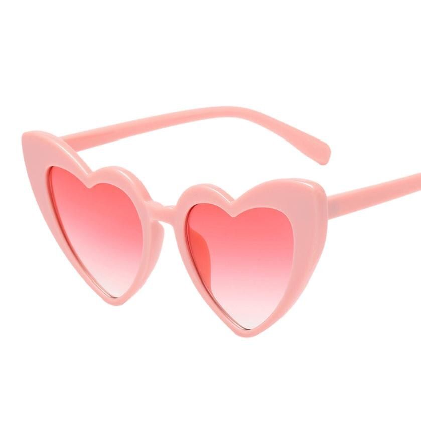 BFemale Women polarized summer sunglass Retro Fashion Heart-shaped Shades Sunglasses Integrated UV Glasses gafas de sol mujer A0