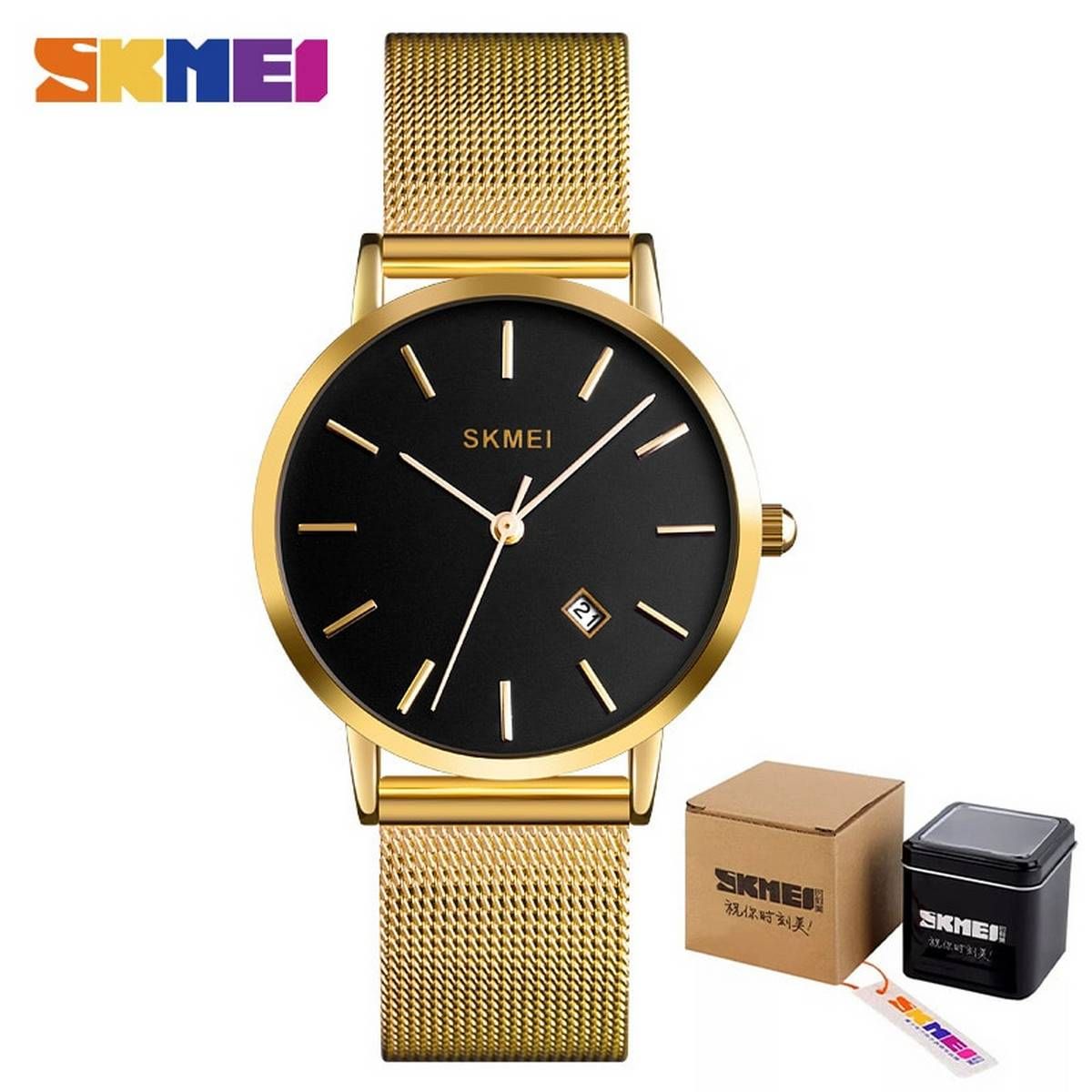 SKMEI Fashion Women Watch Casual Quartz Wristwatches Simple Style 3bar Waterproof Stainless Steel Watchband reloj mujer