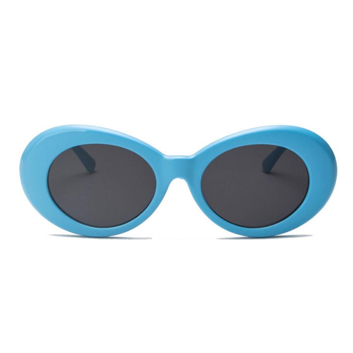 Kurt Cobain Retro Oval Sunglasses Men Vintage Fashion  Sun Glasses Classic White Black Lentes De Sol Mujer-Blue Gray-other