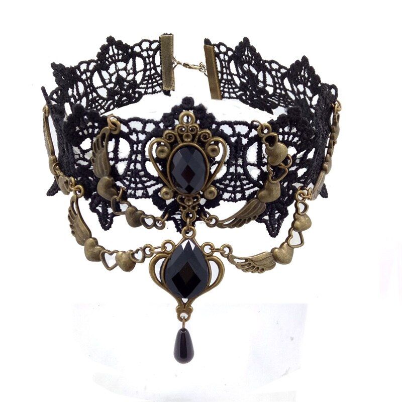 YiYaoFa Vintage Choker Necklace Gothic Jewelry Necklaces & Pendants False Collar Statement Necklace for Women Accessories GN-07