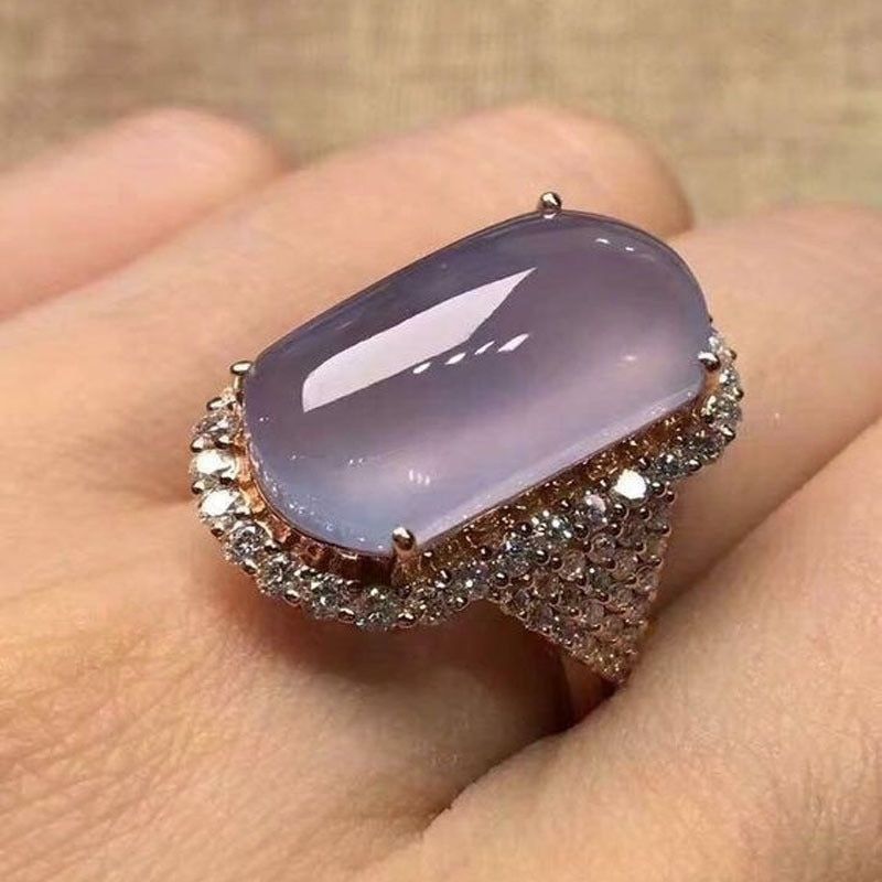 Charming Pink Purple Zircon Rings for women Vintage Big Ring Ladies Wedding Promise Rings Female Fashion Engagement Ring women(null)
